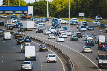 High traffic density on the motorway